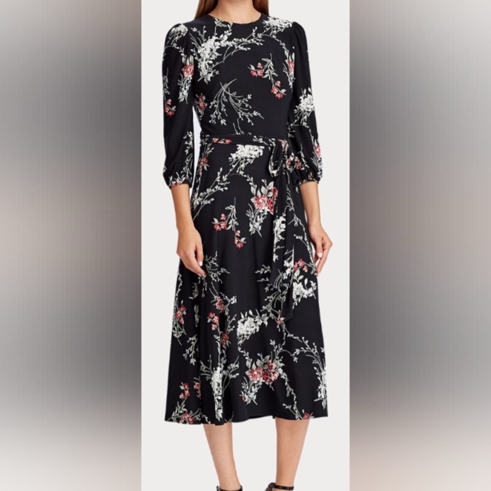 Ralph Lauren Floral Black Dress ‼️FREE SHIPPING‼️